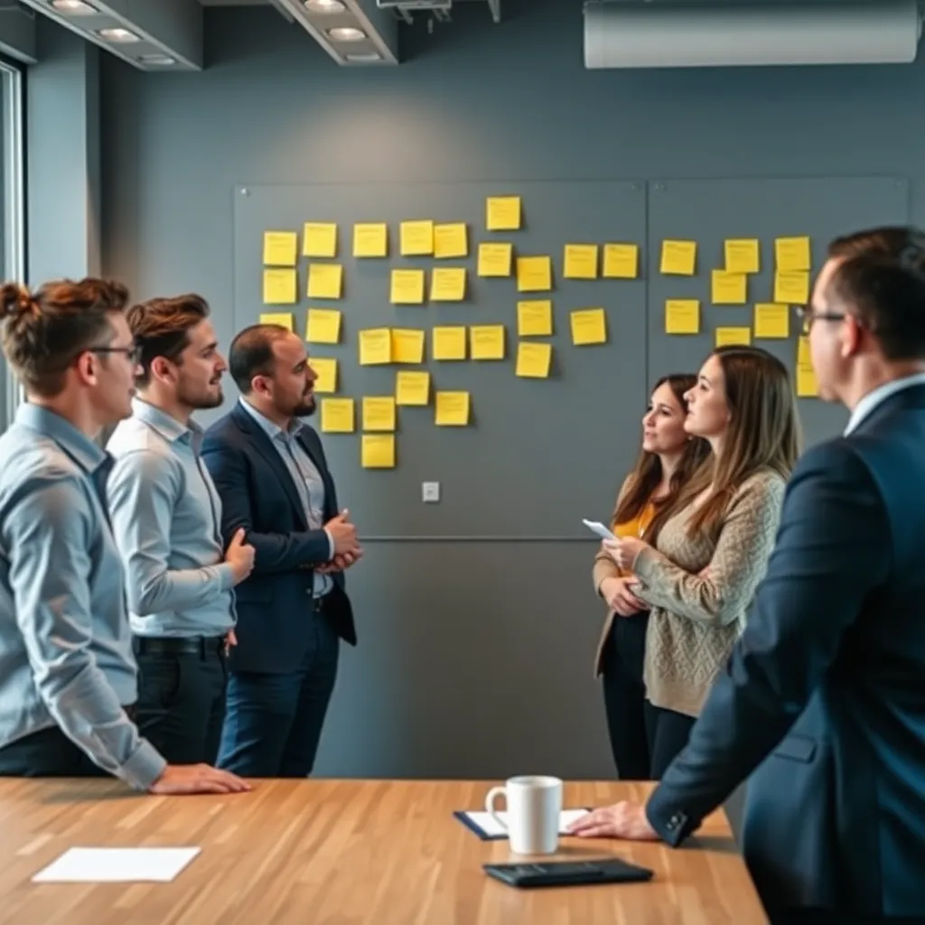 Professionals tijdens een strategische business mindset workshop in een Belgisch kantoor