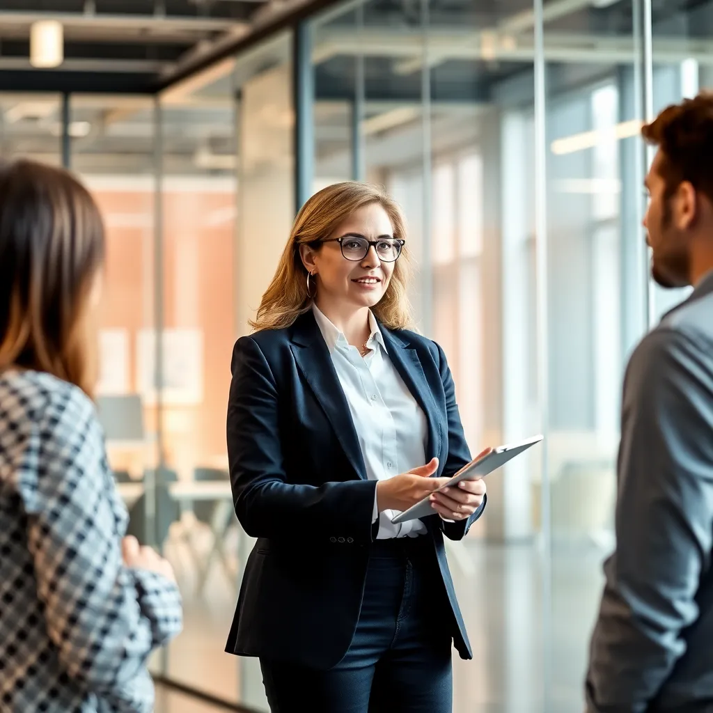 CEO van een Belgisch technologiebedrijf in gesprek met medewerkers